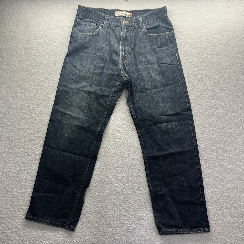 Levi's Jeans Mens 34x32 Blue 559 Denim Relaxed Straight Dark Wash actual 32x30 - Picture 1 of 16